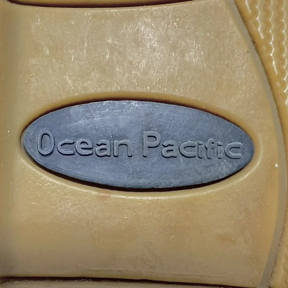 Ocean Pacific OP Spinnaker Deck Boat Tan Shoes Sz 7.5 Style OP1782A Canvas Prep